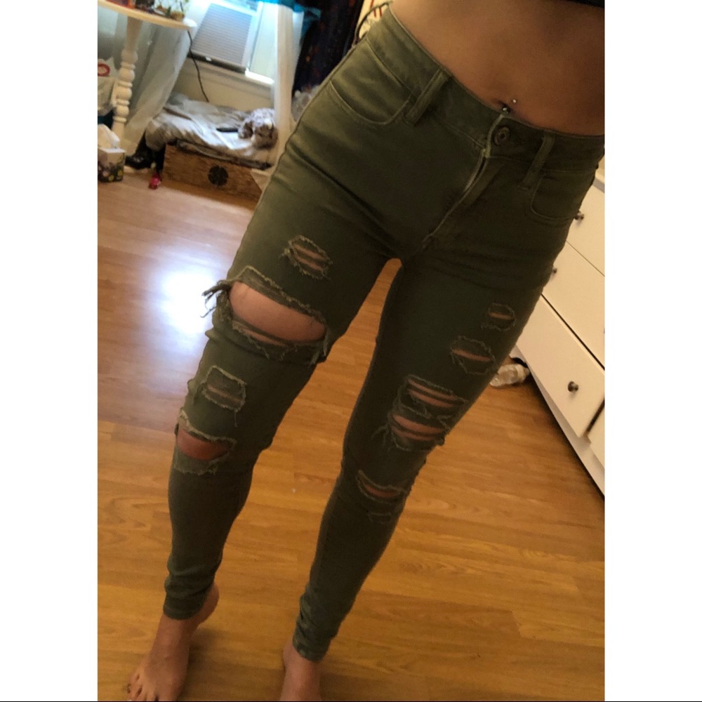 Olive Green Jeans